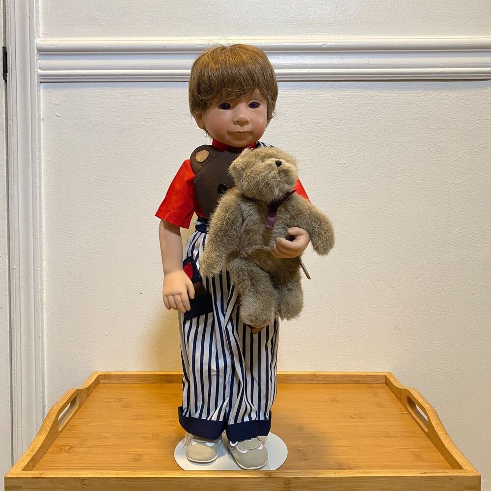 Vintage Julie Good-Kruger Bear Hugs #611 20" Vinyl Boy Doll Teddy New Open Box